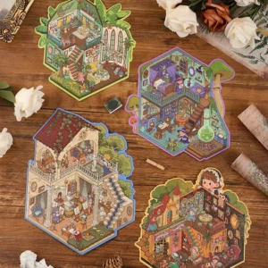Wandering in a Wonderland Series 3D Paper Sticker Decorative PET Scenery Decal for Promotional Gifts