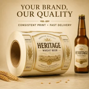Washable Beer Bottle Labels with Water-Soluble Glue, Recyclable Wet-Strength Paper Craft Beer Stickers