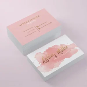 Watercolor Calling Card with Foil Stamping