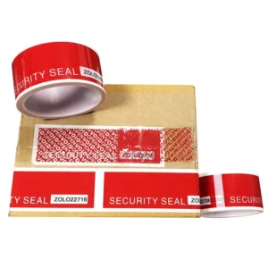 Waterproof Acrylic Polyester Anti-Counterfeit Carton Sealing Tape with Total Transfer Red Tamper-Evident Security Tape