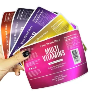 Waterproof Adhesive Bottle Roll Labels for Food and Cosmetics with Custom Logo