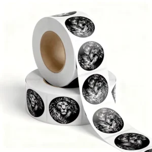 Waterproof Adhesive Cartoon Round Sticker Roll Labels, Thank You Logo, Craft Packaging Custom Printing Decal