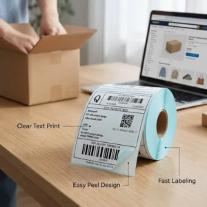 Waterproof Adhesive Paper Thermal Barcode Labels 40×30 mm 500 Pieces