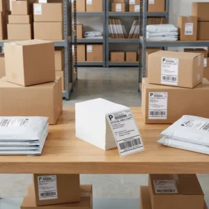 Waterproof Black Glue Thermal Labels High Viscosity Direct Adhesive for Express Delivery Packaging and Cargo Sorting