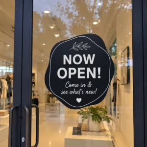 Waterproof Bubble Free Removable Custom Black Vinyl Window Decal for Storefront Glass Door Advertising Display