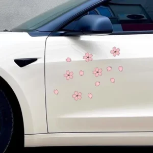 Waterproof Cherry Blossom Car Sticker Creative Personalized Floral Vinyl Decal Auto Body Scratch Cover Decorative Stickers