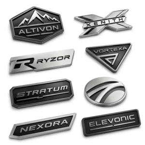 Waterproof Chrome ABS Plastic 3D Custom Logo Car Badge Emblem Nameplate Sticker 3M Adhesive DIY