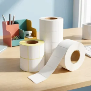 Waterproof Clear Thermal Paper Self-Adhesive Labels 100 x 100 mm Custom Logo Printing for Logistics