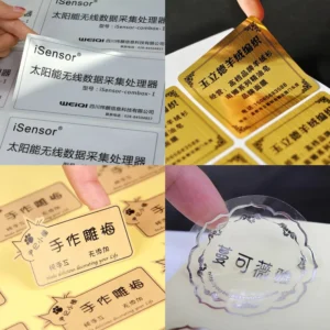 Waterproof Copper Gift Box Rectangular Self-Adhesive UV-Coated Baking Sealing Sticker