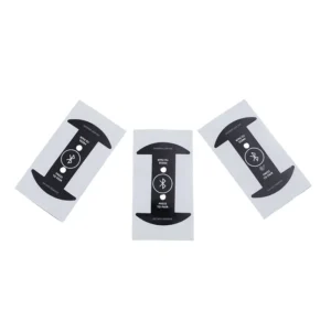 Waterproof Custom Printed Black PET Graphic Overlay Self-Adhesive Die-Cut Electronic Device Tag