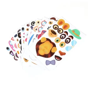 Waterproof Custom Printed Eco-Friendly Cute Cartoon Animal Kids Stickers with Logo