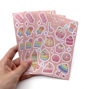 Waterproof Custom Printed Vinyl Kiss-Cut Sticker Sheet for Planners and Stationery