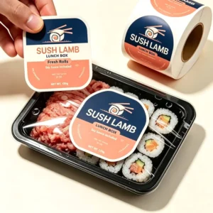 Waterproof Durable Holographic Vinyl Food Labels Custom Roll Packaging Stickers Premium Adhesive Decals for Various Food