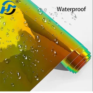 Waterproof Exterior Car Stickers Gold Rainbow Chrome Laser-Plated Vinyl Wrap Camouflage Body Film