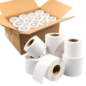 Waterproof Glossy UV Thermal Paper Stickers with Permanent Adhesive for Fast Food and Takeout Packaging