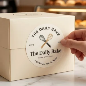 Waterproof Holographic Adhesive Paper Roll Labels for Sealing Desserts, Cakes, Baked Goods, Pet Food and Snacks