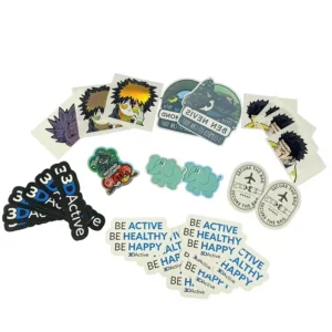 Waterproof Holographic Glossy Coated Paper Adhesive Stickers, Cute Cartoon Irregular Die-Cut