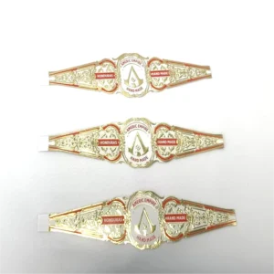 Waterproof Non-Adhesive Paper Cigar Labels Gold Foil Stamping Silver Clear Printing Custom Shapes