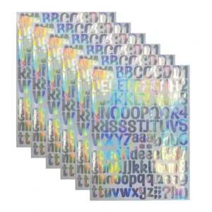 Waterproof Oil-Proof Holographic Vinyl Kiss-Cut Sticker Sheets UV-Resistant Adhesive Scratch-Off Helmet Hard Hat