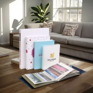 Waterproof Plastic and Leather Photo Album for 2×6, 4×6, 5×7, 6×8, and 8×10-Inch Photos for Wedding, Kids, Students, and Family
