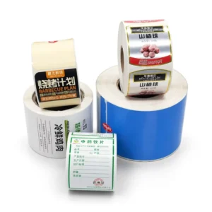 Waterproof Rectangular Sticker Labels Custom Logo 120x60mm 200 Pcs Roll Strong Adhesive Writable Paper