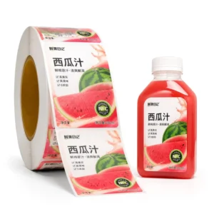 Waterproof Rectangular Vinyl Adhesive Stickers for Beverage Water Bottles with Custom Brand Logo