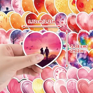 Waterproof Reusable Valentine’s Day Love Graffiti Vinyl Stickers Decorative Accessories Bottles Mobile Holiday Decorations