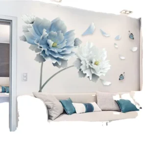 Waterproof Self-Adhesive 3D Flower Wall Sticker for Home Decor Vinyl 3D Flower Wall Decal