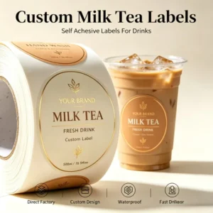 Waterproof Self-Adhesive Beverage Labels for Bubble Tea, Coffee, and Juice Drinks