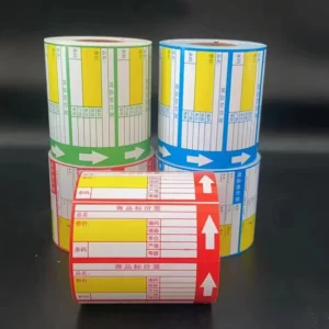 Waterproof Self-Adhesive Red-Top White-Back Heat-Sensitive Barcode Thermal Paper Labels for Supermarket Printers