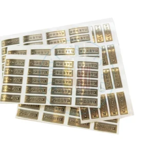 Waterproof Textured Embossed Aluminum Silver Metal Stickers Gold Aluminum Foil Wine Bottle Packaging Labels