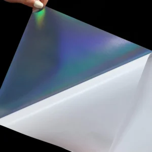Waterproof Transparent Holographic Vinyl Adhesive Sticker Sheet A4 Printable Customized Size DIY Promotion Grocery