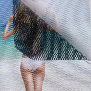Waterproof UV Printed Window Glass Sticker with One-Way Vision Perforated Design Eco-Friendly Removable Vinyl Graphic