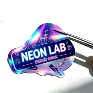 Waterproof UV-Resistant 3D Holographic Rainbow Die-Cut Custom Logo Stickers
