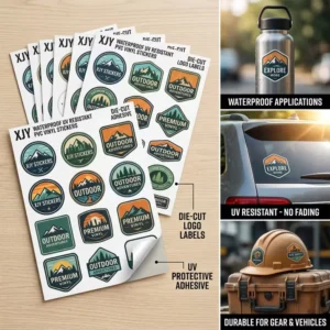 Waterproof UV-Resistant PVC Vinyl Stickers UV-Protective Adhesive Die-Cut Logo Labels for Product Packaging