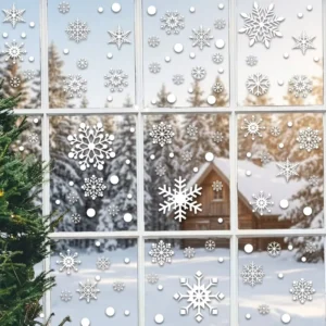Waterproof Vinyl Custom-Size Patterned Window Stickers for Indoor Outdoor Christmas Shop Decor