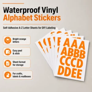 Waterproof Vinyl Eco Friendly Alphabet Stickers Self Adhesive Removable Letter Number Decals UV Proof Anti Fade Personalized DIY