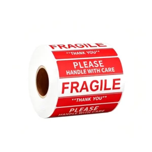 Waterproof Vinyl Fragile Handle with Care Sticker Roll for Shipping and Moving Boxes, Custom Size