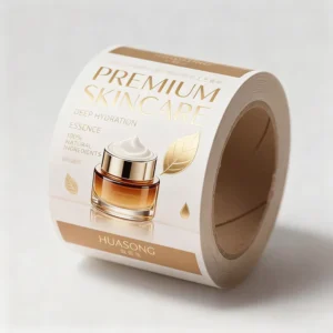 Waterproof Vinyl PVC Cosmetic and Skincare Bottle Labels with Gold Foil
