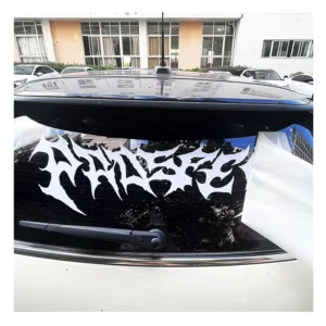 Weatherproof Waterproof Windshield PVC Custom Logo Letter Transfer Decals Removable Car Chrome Windshield Banner Stickers