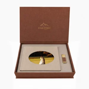 Wedding Photo Album Cardboard Box with Embossing, Matte Lamination, UV Coating, Printing
