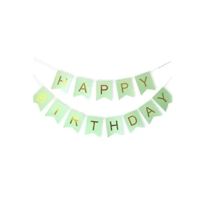 White Happy Birthday Banner Thick Paper Garland