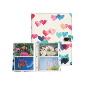 White PU Leather Photo Album, 6 4×6 Photos, Custom Logo Printing, Baby, Wedding, Family, and Anniversary