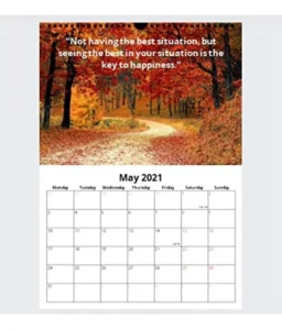 White Paper Board Customize Spiral Binding Silk Printing Digital Wall Calendar Printing