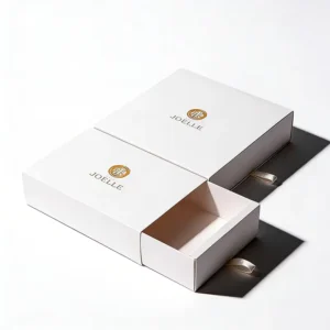 White Paper Packaging Drawer Box with Logo Printing