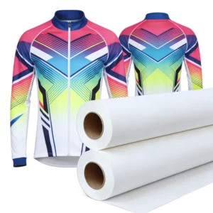White Sublimation Transfer Paper Roll 60gsm 60in Fast Dry with Sublimation Ink for Textile and Mug Printing