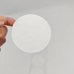 White Textured Eco-Friendly Cotton Adhesive Stickers for Grocery Packaging, Custom Color and Size