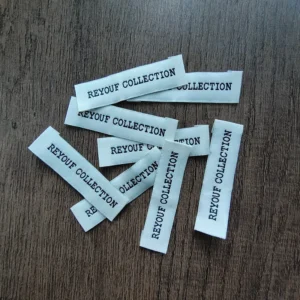 White Woven Clothing Labels with Custom Logo