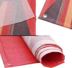 Wind-Permeable Mesh Vinyl Banner, Foldable, with Metal Eyelets, Weather-Resistant for Exhibition and Holiday Events