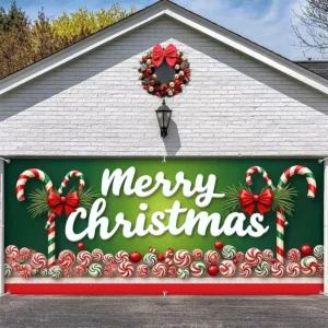 Window Indoor Outdoor Decorations Customized Foldable Waterproof Reusable Outdoor Christmas Banner